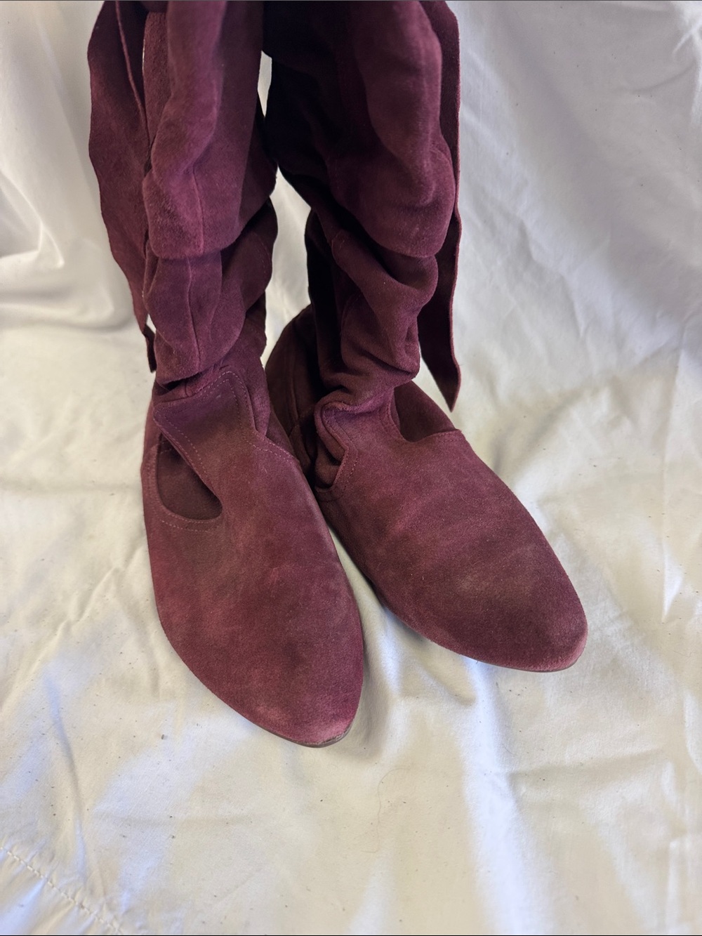 Rocket Dog Burgundy Suede Slouch Knee Boots